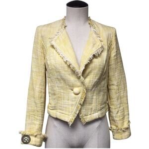 Cabi Daisy Tweed Yellow Tweed Cropped blazer size S